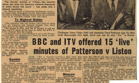 BBC and ITV offered 15 'live' minutes of Patterson v Liston